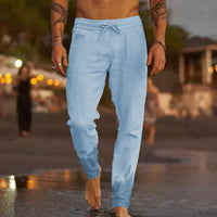 Sterling | Herren Leinenhosen – Hellblau