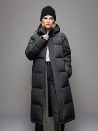 Warme Winter-Pufferjacke für Damen | Lange – Schwarz