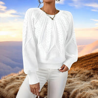 Hannelore - Kuscheliger Strickpullover – Weiß