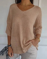 Wiebke | Lockere Strickbluse – Aprikose