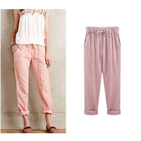 Ulkka | Damen Sommer Bequem Hosen | Leicht – Rosa
