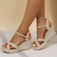 Olga | Damen Keilsandalen Komfort – Keilsandalen Stützend für Sommer 2026 – Beige