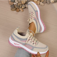 Melina | Leichte Komfort-Sneaker – Khaki-Rosa