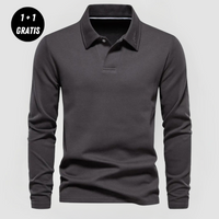 SAMUEL - ELEGANTES LANGARM-POLOSHIRT (1+1 GRATIS) – Schwarz