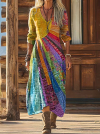 Yara | Boho-Chic Sonnenmuster-Kleid – Standard
