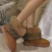 Shivelle | Elegante Damen-Schneestiefel zum Hineinschlüpfen mit Kunstfellfutter – Gelb