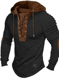 Pullover Herren Mit Kapuze | Schnürung Streetwear Stil – Schwarz