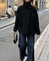 Isabella Elegante Jacke mit Stehkragen – Schwarz
