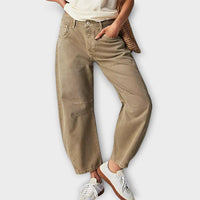 Heidi-Mode | Stylische Loose-Fit-Jeans – Beige