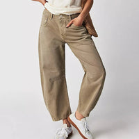 Zamira - Bequeme weite Jeans – Beige